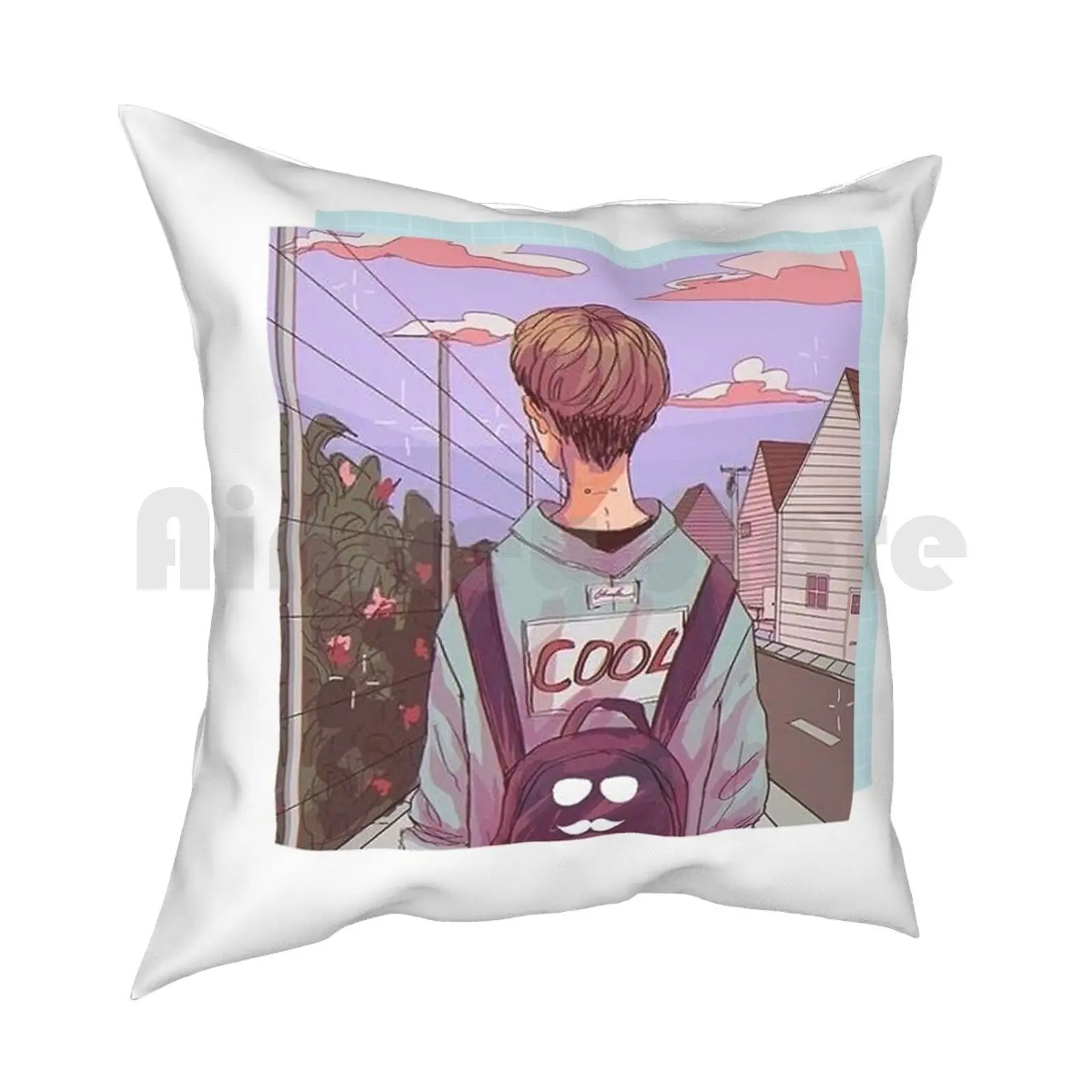 Aesthetic Boy Pillow Case Printed Home Soft Throw Pillow Aesthetic Aesthetics Vaporwave Vaporwave Aesthetic Glitch