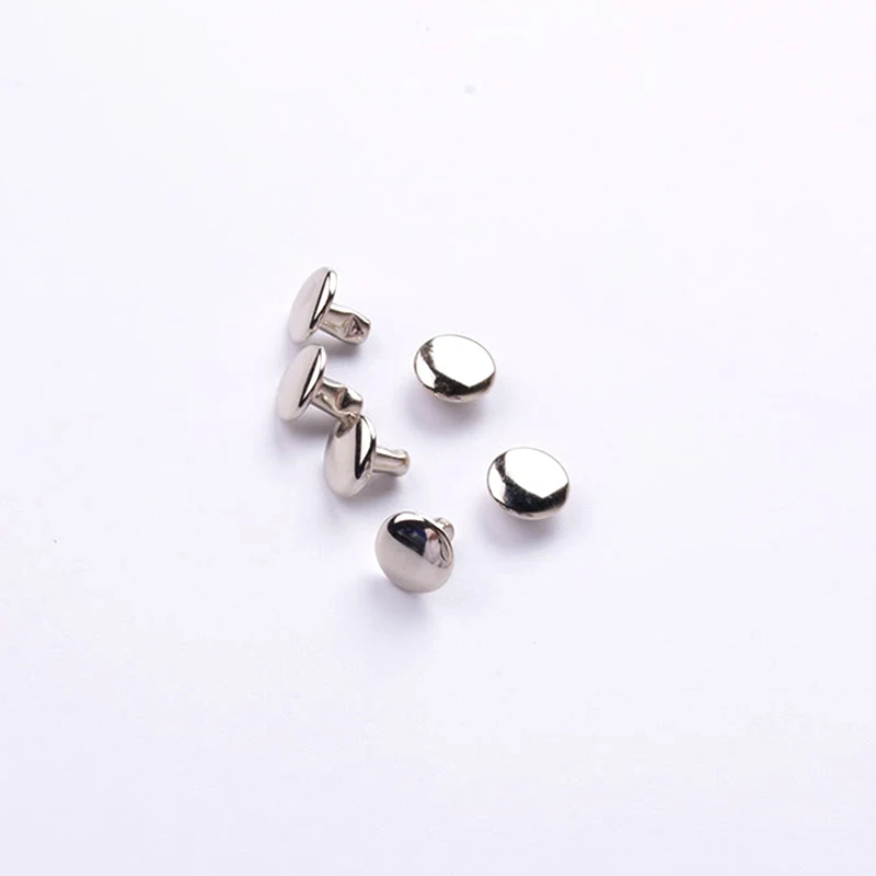 100x Metal Double Cap Rivets Studs Round Rivet for Leather Craft Bag Belt Clothing Garment Shoes Pet Collar Decor