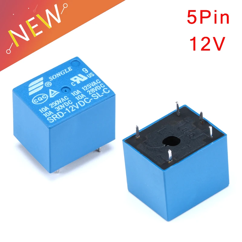 

100Pcs 12V DC Power Relay SRD-12VDC-SL-C T73-12V 5Pin PCB Type In stock