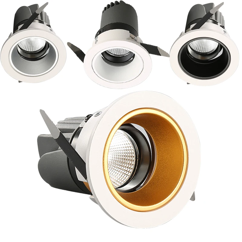 High Bright 5W 7W 12W 20W 30W Dimmable COB LED Downlights 24 Angle Fixture Recessed Ceiling Down Lights Lamps Warranty