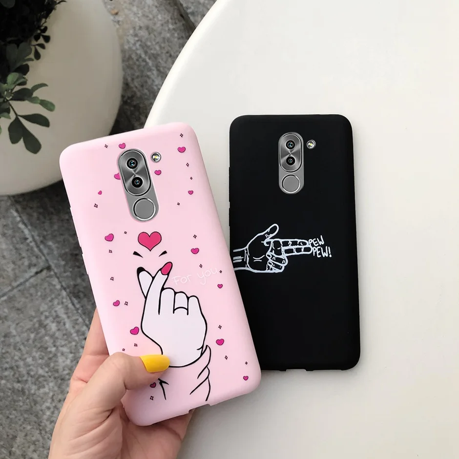 Silikonowe etui Candy do Huawei GR5 2017 Back Cover Lovely Heart Pattern Case do Huawei Mate 9 Lite Cases Couque Honor 6X Funda — zdjęcie 4