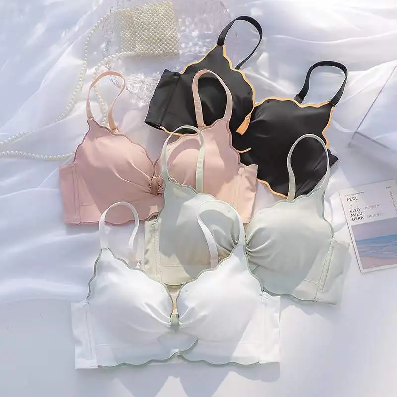 Sexy Non-marking Underwear Women\'s Small Breasts Gathered Without Steel Ring Bra Beautiful Back Breasts Anti-sagging Sexy Bra