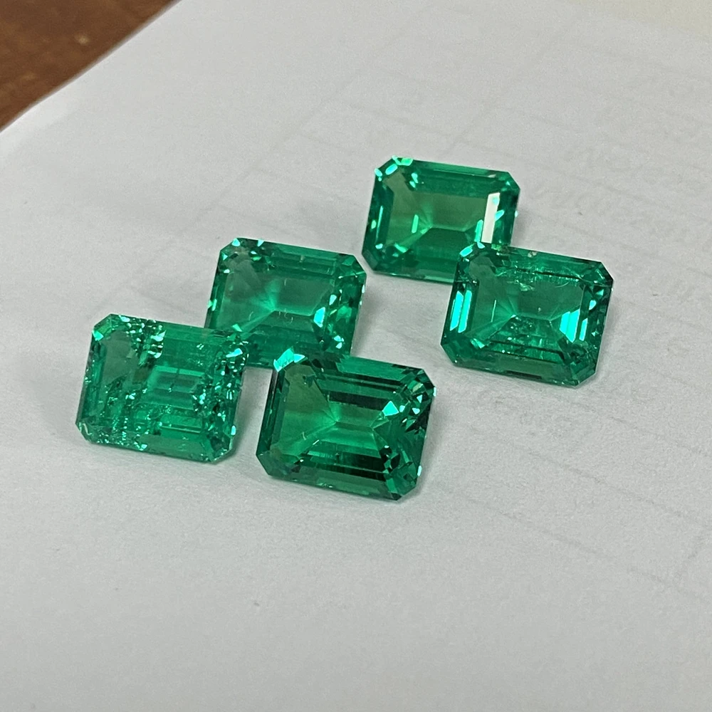 Mosangnai Loose Emerald Cut 10x8mm 2.50 Carat Lab Grown Columbia Emerald For Ring Necklace Making