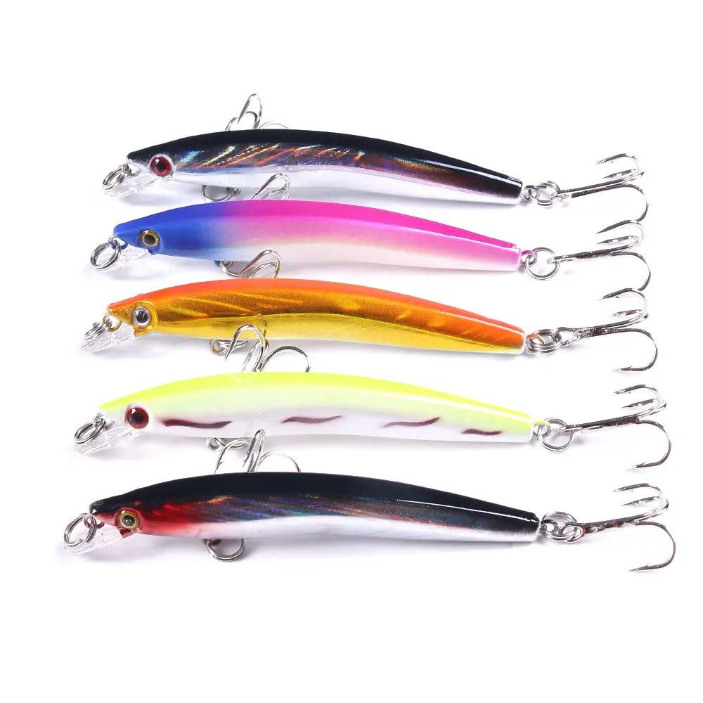 HENGJIA 1PC 8cm 5g Minnow Fishing Lure 5 Colors Artificial Hard Bait Swimbait Pesca Fishing Tackle