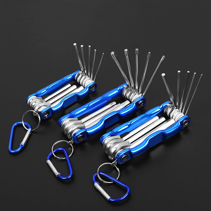 Folding Hex Wrench Metal Metric Allen Wrench Set Hexagonal Torx Allen Key Hex Screwdriver Wrenches Hand Tool Llave Hexagon