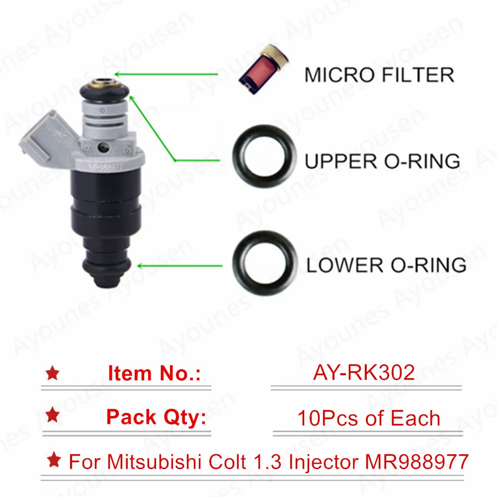 

Free shipping 10sets Fuel Injector Repair Kit For Parts #MR988977 For Mitsubishi Colt 1.3L 2004-2008