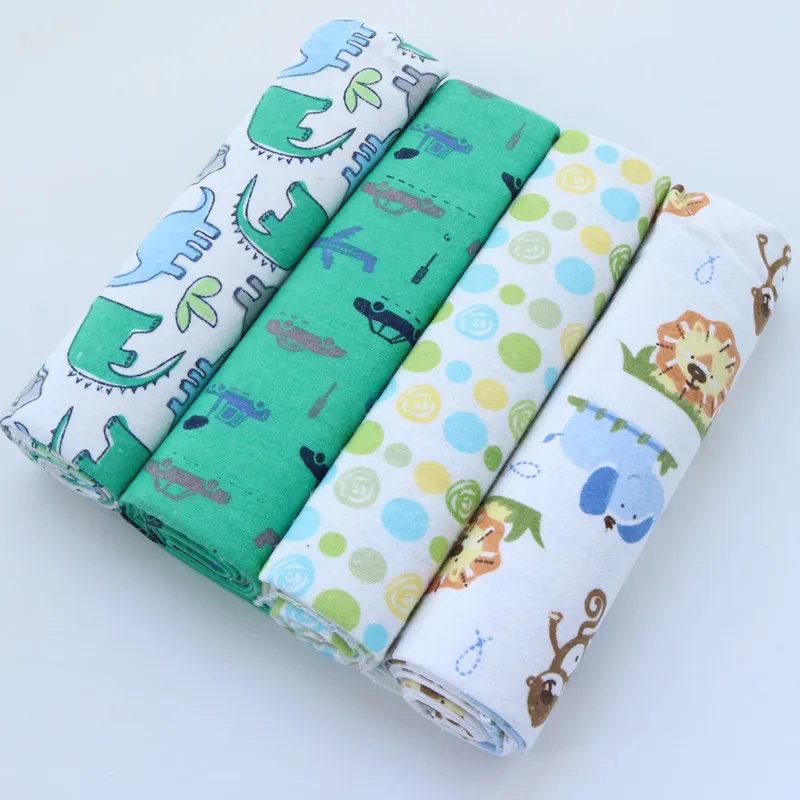 4Pcs/Lot Muslin 100% Cotton Flannel Baby Swaddles Soft Newborns Blankets Baby Blankets Newborn Muslin Diapers Baby Swaddle Wrap