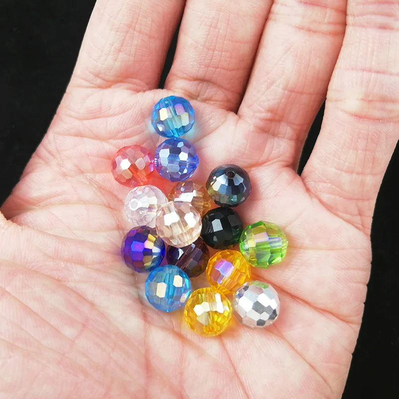 YHBZRET 10mm 96 Faceted ball Austrian crystal beads 30pcs AB color Round Loose bead for Jewelry making bracelet DIY accessories