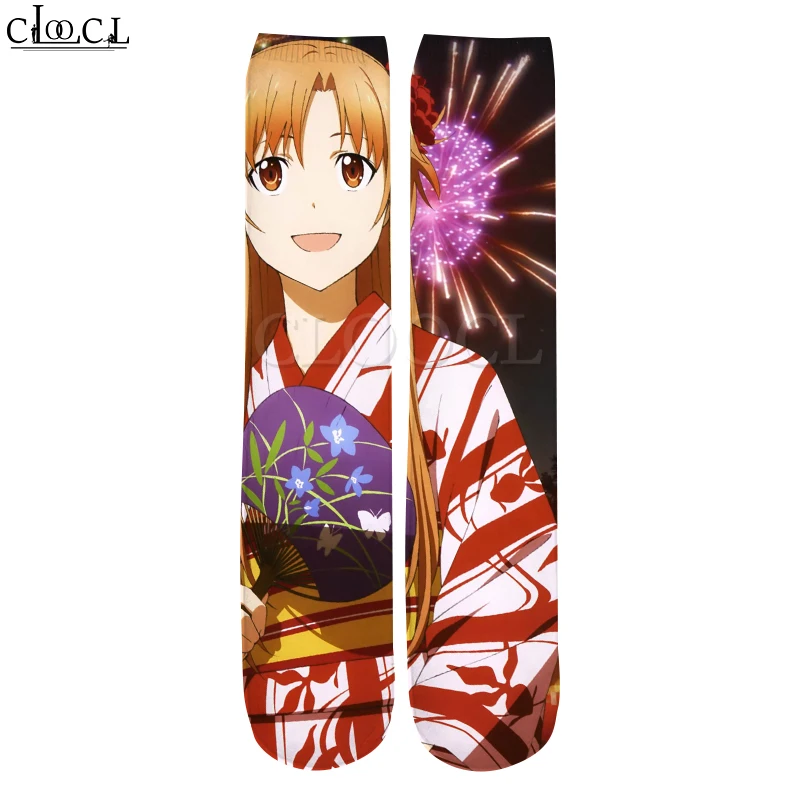 CLOOCL Drop Shipping 2021  New 3D Printed Anime Sword Art Online Cute Cotton Straight for Men Women Harajuku Korean Socks