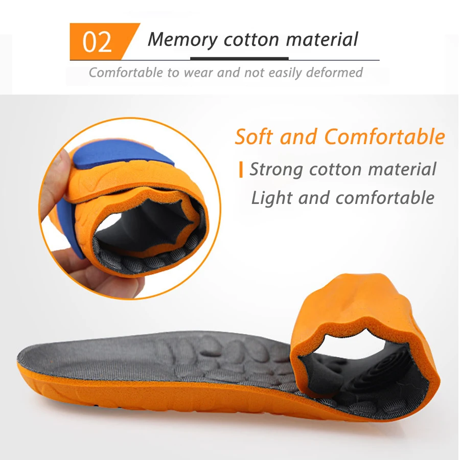 VAIPCOW Shoes Accessories Insoles Orthopedic Memory Foam Sport Support Insert Woman Men Feet Soles