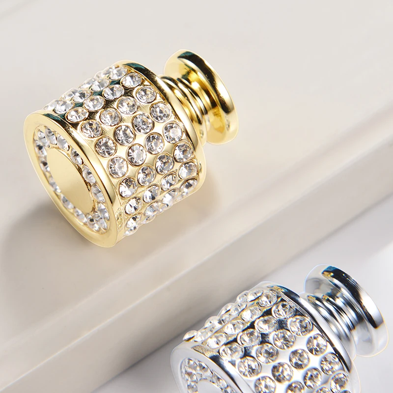 Crystal Golden Furniture Handle Kitchen Cabinets Knob Dressing Cupboard Handles Wardrobe Drawer Pulls Closet Door Handle