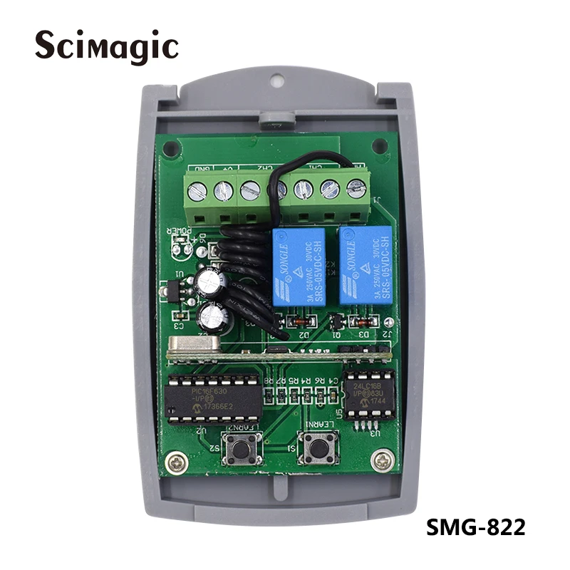 Imagem -02 - Universal Receptor Porta da Garagem Controle Remoto Portão Controle Interruptor de Comando Módulo para 433.92 Fixo & Rolamento Código 1224v 433mhz