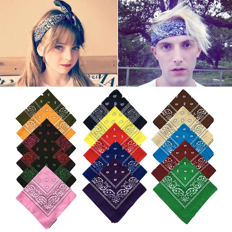 Pañuelo cuadrado de algodón para hombre y mujer, Bandanas de Hip-hop con diseño de flor de anacardo, para cabeza y cuello, 55x55cm, 2020