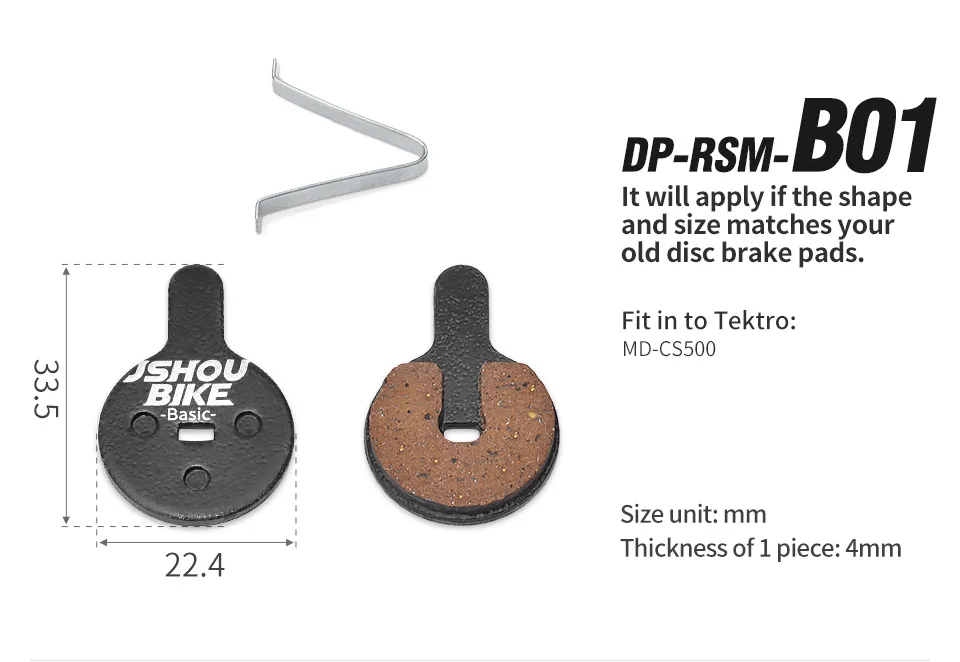 JSHOUBIKE Fahrrad-Bremsbeläge, halbmetallisch, für SHIMANO, SRAM, AVID, HAYES, Magura, Fahrradteile, Bremsbeläge, Fahrradzubehör. – Detail 8