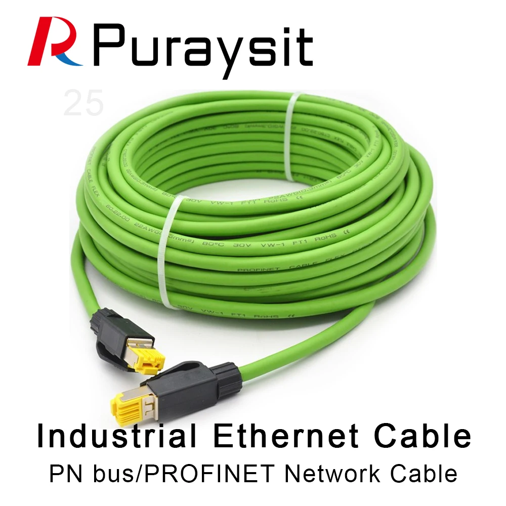 Puraysit PN Bus PROFINET Cable EtherCAT Cable Ethernet Bus Industrial Cable 3M 5M 8M 10M 15M 20M