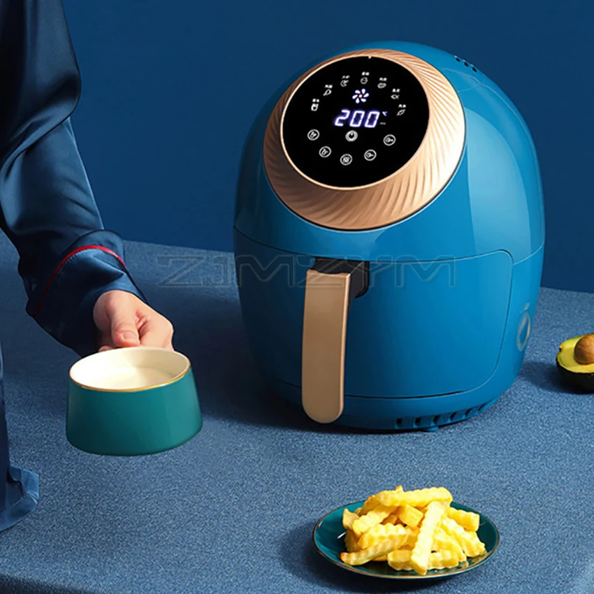 Mesin Penggoreng Udara Listrik Pintar 3.5L Mesin Penggorengan Udara Bebas Minyak Penggorengan Dalam Alat Penggorengan Multifungsi Timer Pemasak Minyak Layar Sentuh KGKA-AS2