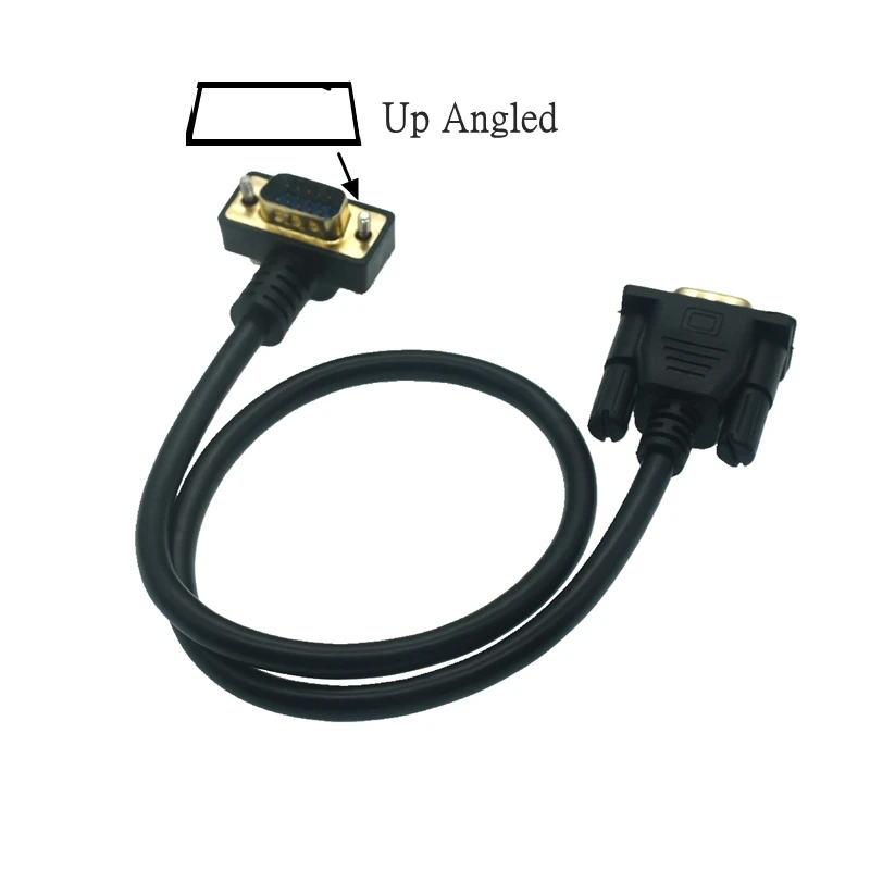10M 5M 3M 0.5M 90 ° Monitor VGA aż i kąt nachylenia męski na prosty męski kabel Adapter do projektora Monitor komputerowy HDT