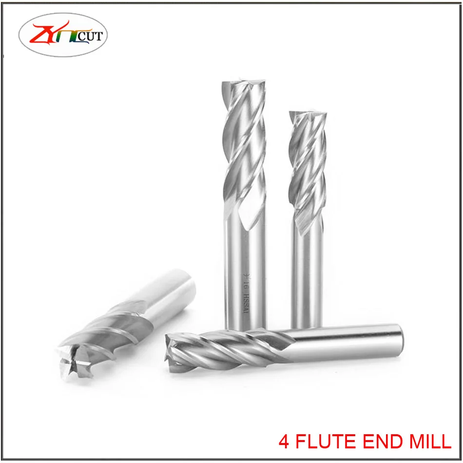 D1-50mm End Mills High Precision HSS Metal mill Cutter 2 3 4 Flutes Teeth Aluminum Milling Tool Key Seater Router Bit