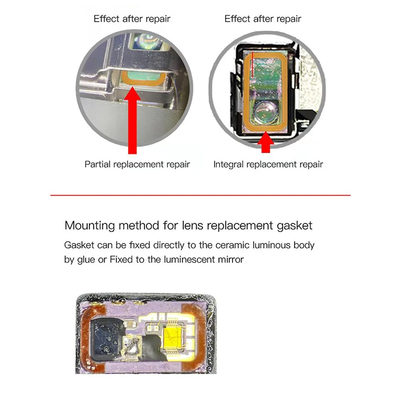 5PCS i2C Optical Luminous Mirror Original Glue Replacement Gasket With Original Glue Fix Face ID Face Fixed Adhesive For Repair