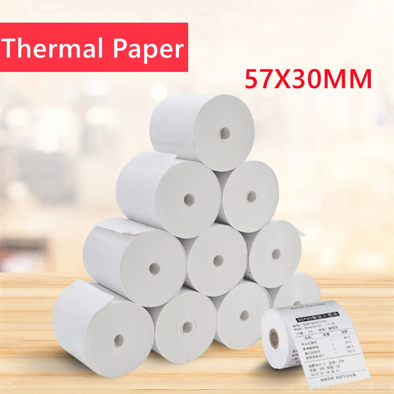 57*30mm 20 Rolls Thermal Printing Paper 6.5 Meters Thermal Paper for Cash Registers POS Printer Accessories