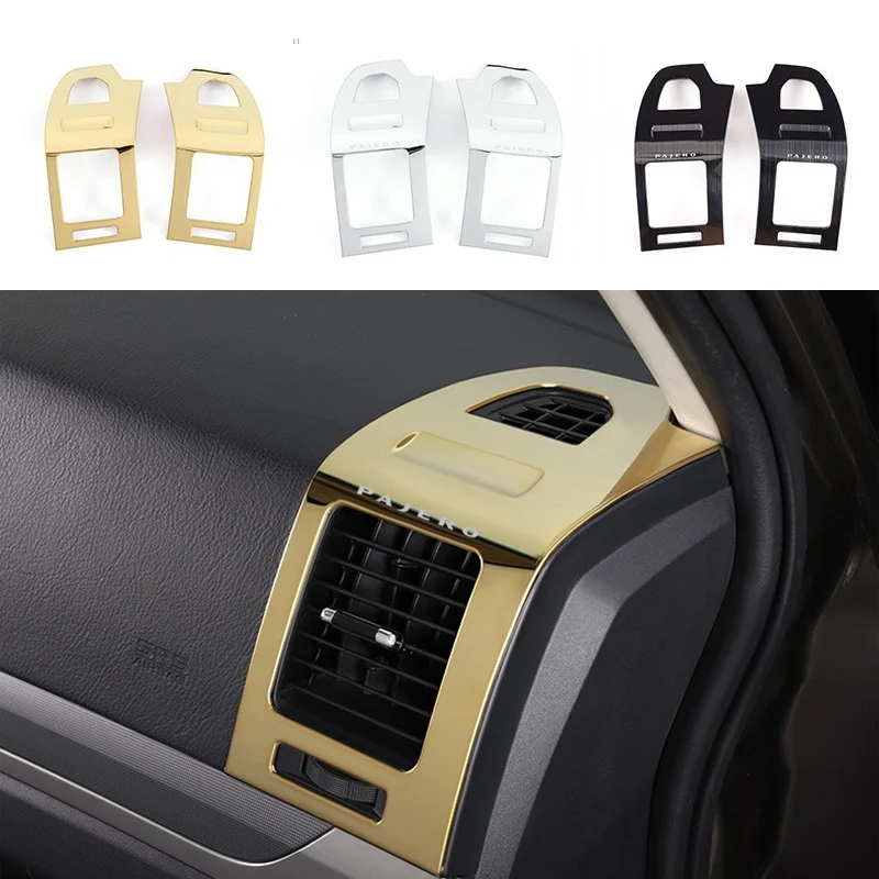 

2pc Stainless Stee Left And Right Sides Air Outlet Panle Decoration Cover Fit For Mitsubishi Pajero Montero v93v97v98 2007-2021