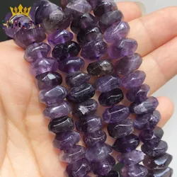 6*11mm Natural Purple Amethysts Beads Irregular Special Cut Genuine Stone Loose Beads For Jewelry DIY Making Bracelet 15'' 7.5''