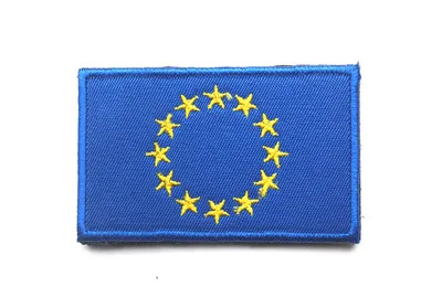 EUROPEAN UNION EU FLAG EUROPE EURO STARS BADGE PATCH Embroidered Sewing Hook and Loop Backing Flag Patch