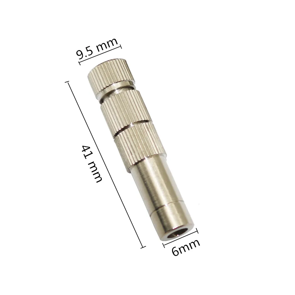 6mm Metal Low Pressure Quick-connect Misting Nozzle With Filter inside 0.2/0.3/0.4/0.5/0.6mm Orifice Cooling Irrigation Sprayer