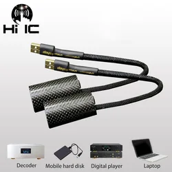 1PC High Quality USB Carbon Fiber Filter Cable Wire Filter Purifier HiFi Audio Noise Filter Signal Processing