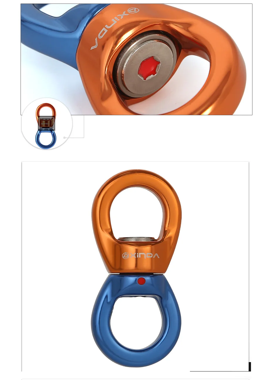 XINDA Professionelles Outdoor-Klettern, universelles Radbefestigungsgerät, Drehverbinder, hohe Höhe, Top-Yoga-Universalring – Detail 2