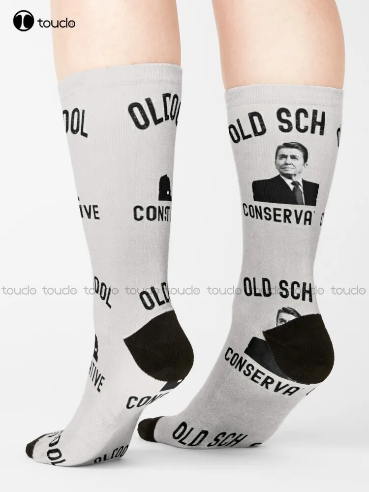 Old School Conservative Ronald Reagan  Socks Mens Athletic Socks Christmas Gift Unisex Adult Teen Youth Socks Custom Women Men