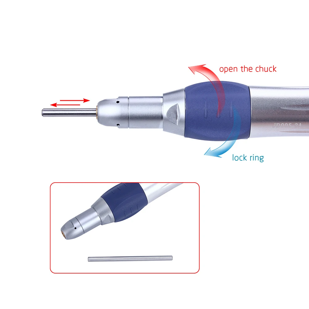 AZDENT Dental Straight Nose Cone Low Speed Handpiece Ratio 1:1 for Lab E-type Motors