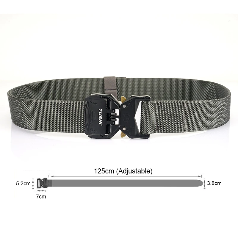 HSSEE New Tactical Belt for Men Tight Nylon Military Army Belt Outdoor Sports Waistband Metal Buckle Casual Girdle Male Gift