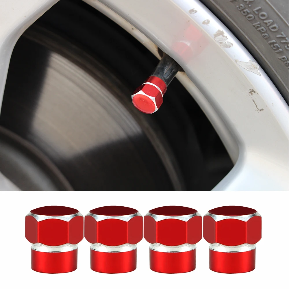 AUTCOAT Tire Valve Caps, Universal Aluminum Wheel Tire Air Caps Valve Stem Cover for Cars Trucks Motorcycles SUVs and Bikes