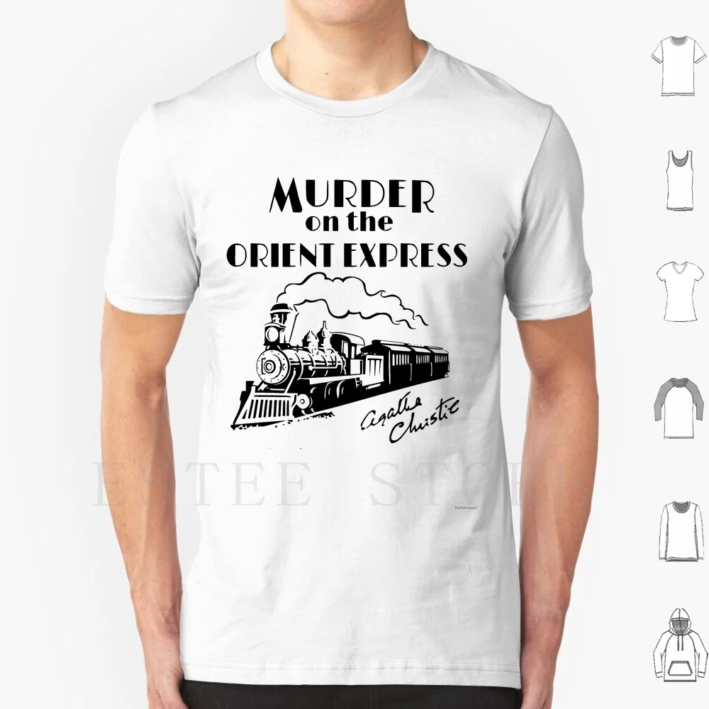 Asesinato en el expreso Agatha Christie cubierta de libro Camiseta de algodón hombres DIY estampado Agatha Christie asesinato en el expreso literario