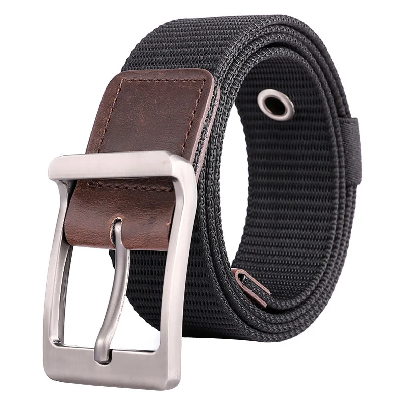 

Outdoor Sports Men Belts Solid Color Nylon Pin Buckle Men's Belt Youth Students Sturdy Training Multifunctional Tactical Belts