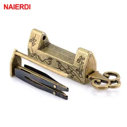 NAIERDI Zinklegering Chinese Oude Lock Vintage Antieke Lock Retro Keyer Hangslot Sieraden Houten Doos Hangslot Lock voor Koffer Lade