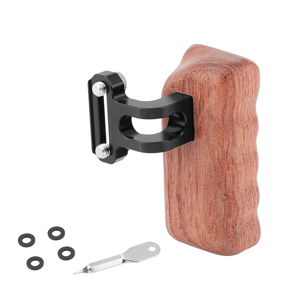 KIMRIG DSLR Reversible Holz Kamera Griff Universal Griff Grip Mit 1/4 "-20 Flügelschraube Knob Für Kamera Käfig Rig (linke Seite)