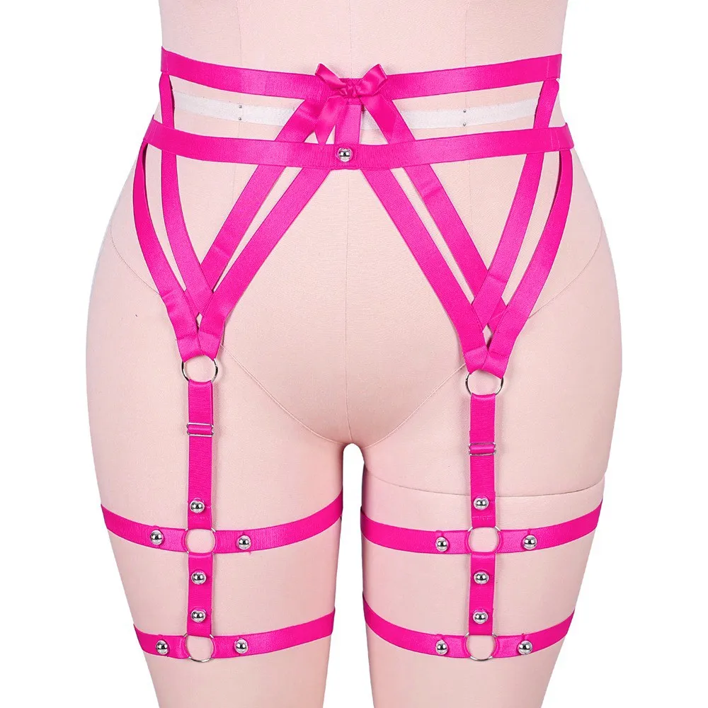 

Sexy Large Lingerie Bdsm Goth Sword Belt Busty Women's Harness Erotic Stockings Body Bowknot Rivet Accessories Harness Suspender