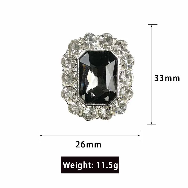 5pcs 26*33mm Mini Metal Crystal Acrylic Button Diy jewelry Accessories FlatBack Silver Base Settings Handmade Fittings