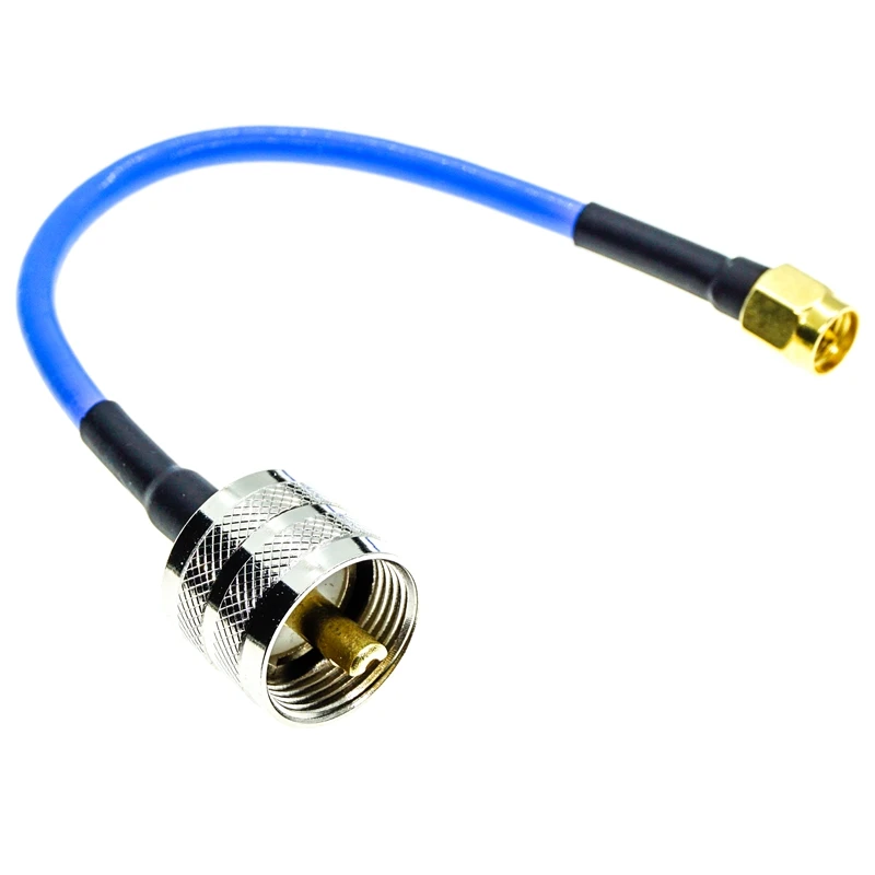 

SMA Male to UHF male PL-259 connector RG405 .086" RG-405 Semi Flexible Coaxial Cable 50ohm Blue