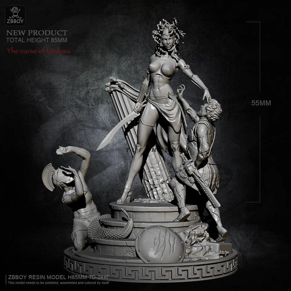 55mm Resin model kits The Curse of Medusa self-assembled TD-2417