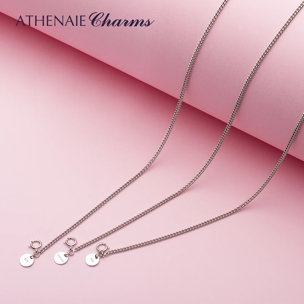 ATHENAIE 925 Sterling Silver Durable Chain Necklace Fit Pendant Charm For Women Men Luxury S925 Jewelry Gift