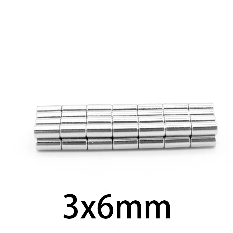 3x6mm NdFeB Tinny Magnet Cylinder Dia 3mmx6mm Precision Neodymium Sensor Magnet N35 3*6mm Magnetics with High Quality