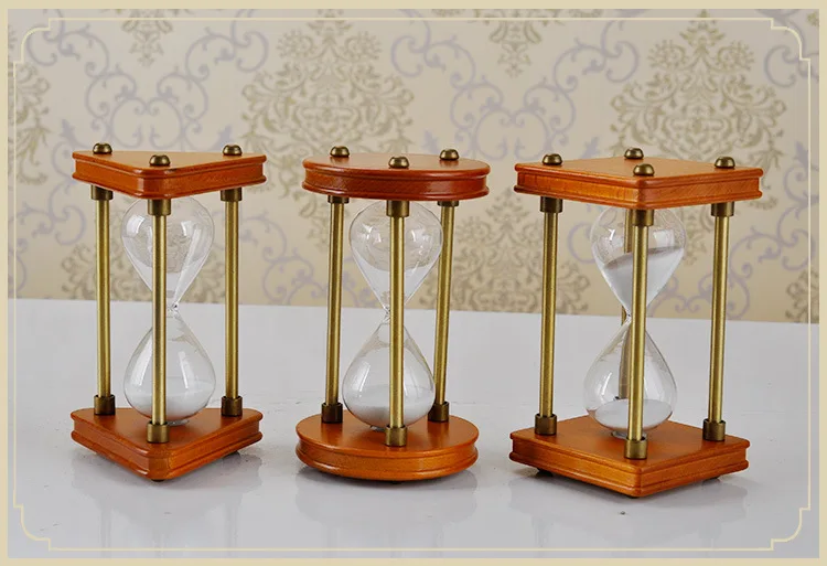 

creative Geometric timer wood Metal 15 minutes Hourglass Timer Arrangement study room desktop Home Decoration furnishings a0219