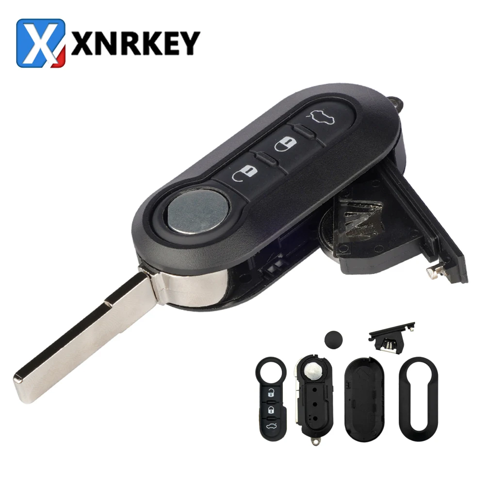 XNRKEY 2/3 زر الوجه للطي مفتاح السيارة عن بعد قذيفة فوب لشركة فيات 500 الباندا بونتو برافو دوكاتو ستيلو مفتاح حافظة غطاء SIP22 شفرة