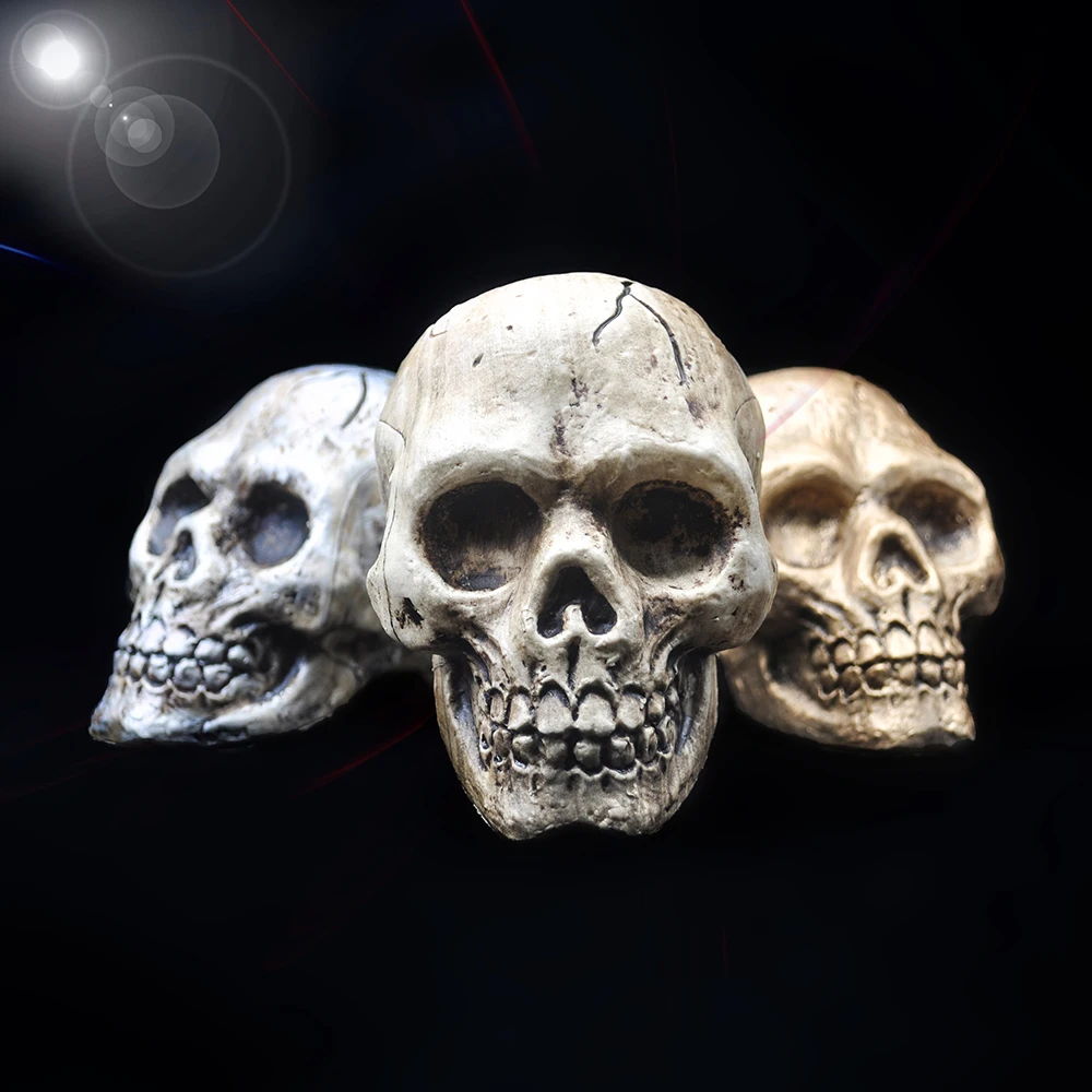 Halloween Skull Decoration High Quality Plastic Skull Model Pendant Statue Sculpture Horror Props Haunted House Party Ornaments