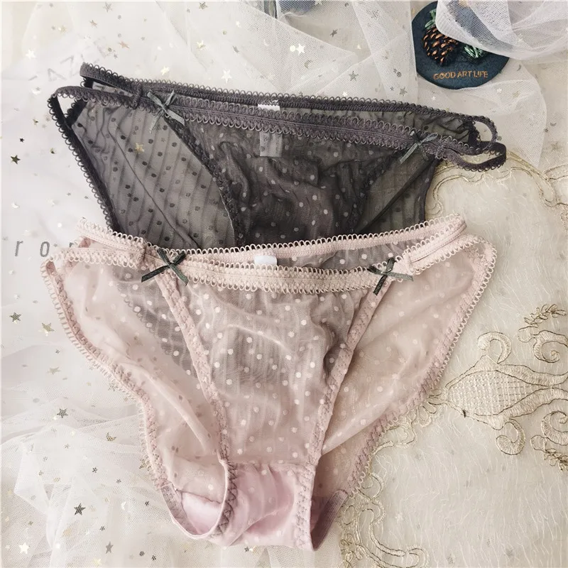 2021 European Cotton Underwear Sexy Lace Panties Low Waist Hollow Out Dot Briefs Seamless Comfortable Briefs Female Lingerie