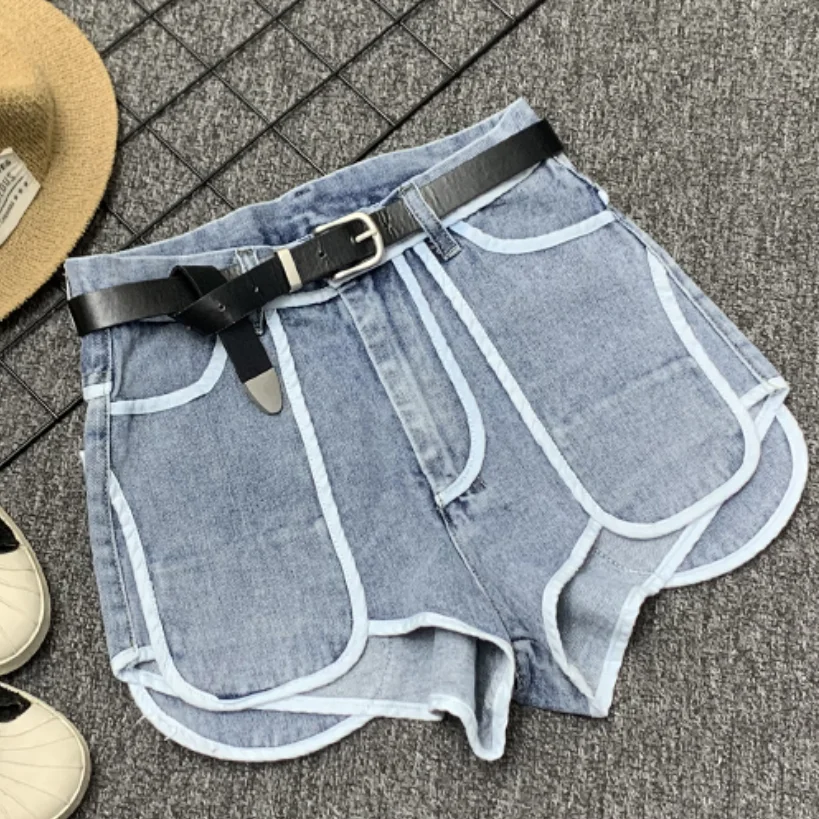 

Jeans shorts women summer 2022 new washed loose casual wide leg denim shorts