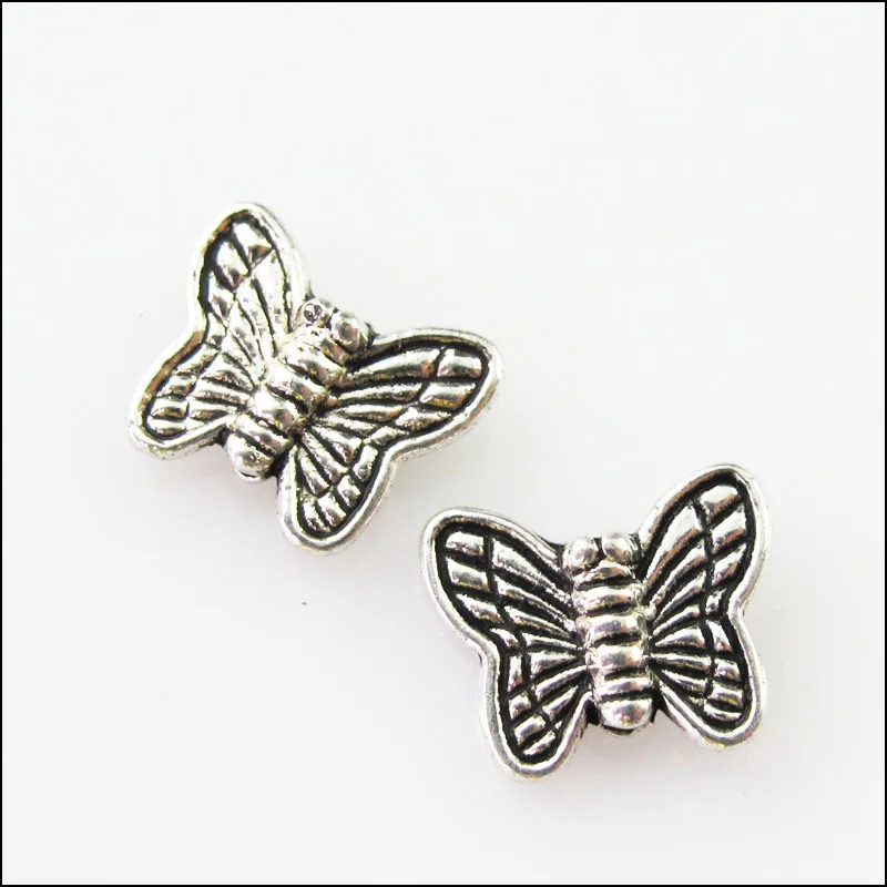 60 neue Schmetterling Charms Tibetan Silber Ton winzige Tier Spacer Perlen 8x10mm